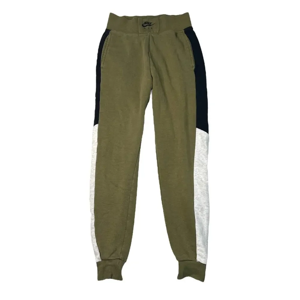 Nike Air BB Pull-On Jogger Pants Olive Black White Heathered Womens XS